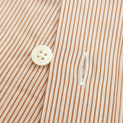 [Used] Aquascutum Cotton Striped Dress Shirt Brown x White [Size 41-82] [BRW] [S/S/A/W] [Condition Rank A] [Men&