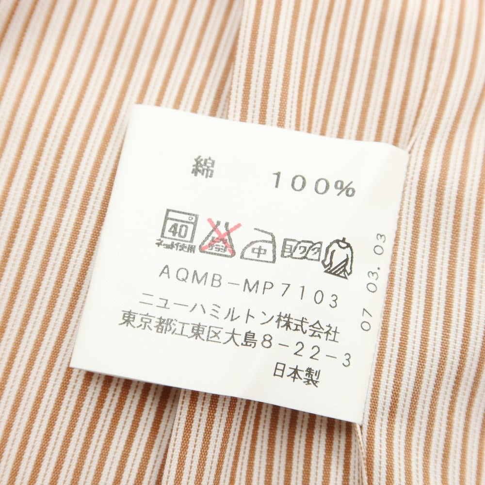 [Used] Aquascutum Cotton Striped Dress Shirt Brown x White [Size 41-82] [BRW] [S/S/A/W] [Condition Rank A] [Men&