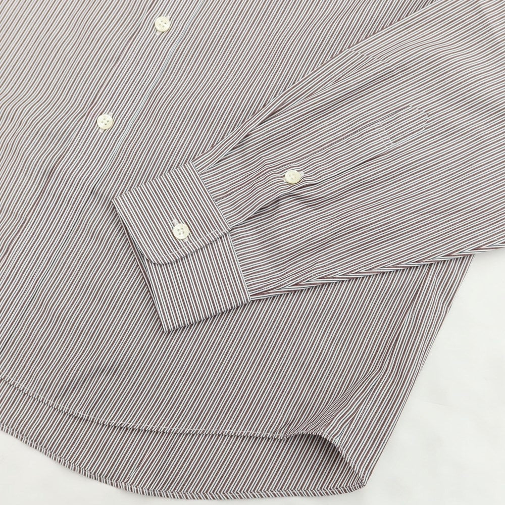 [Used] Aquascutum Cotton Striped Regular Collar Dress Shirt Dark Brown x White [Size 40-82] [BRW] [S/S/A/W] [Condition Rank B] ​​[Men&