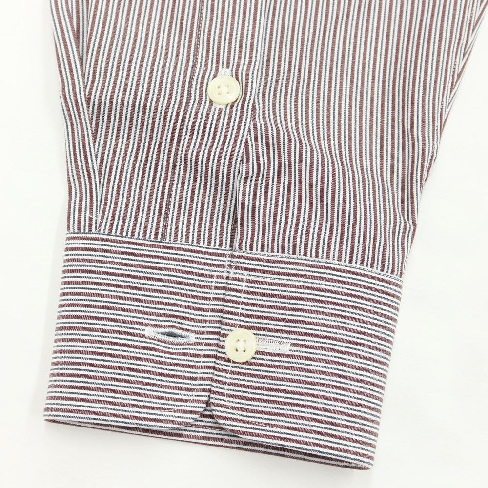 [Used] Aquascutum Cotton Striped Regular Collar Dress Shirt Dark Brown x White [Size 40-82] [BRW] [S/S/A/W] [Condition Rank B] ​​[Men&