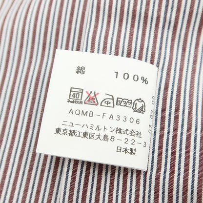 [Used] Aquascutum Cotton Striped Regular Collar Dress Shirt Dark Brown x White [Size 40-82] [BRW] [S/S/A/W] [Condition Rank B] ​​[Men&