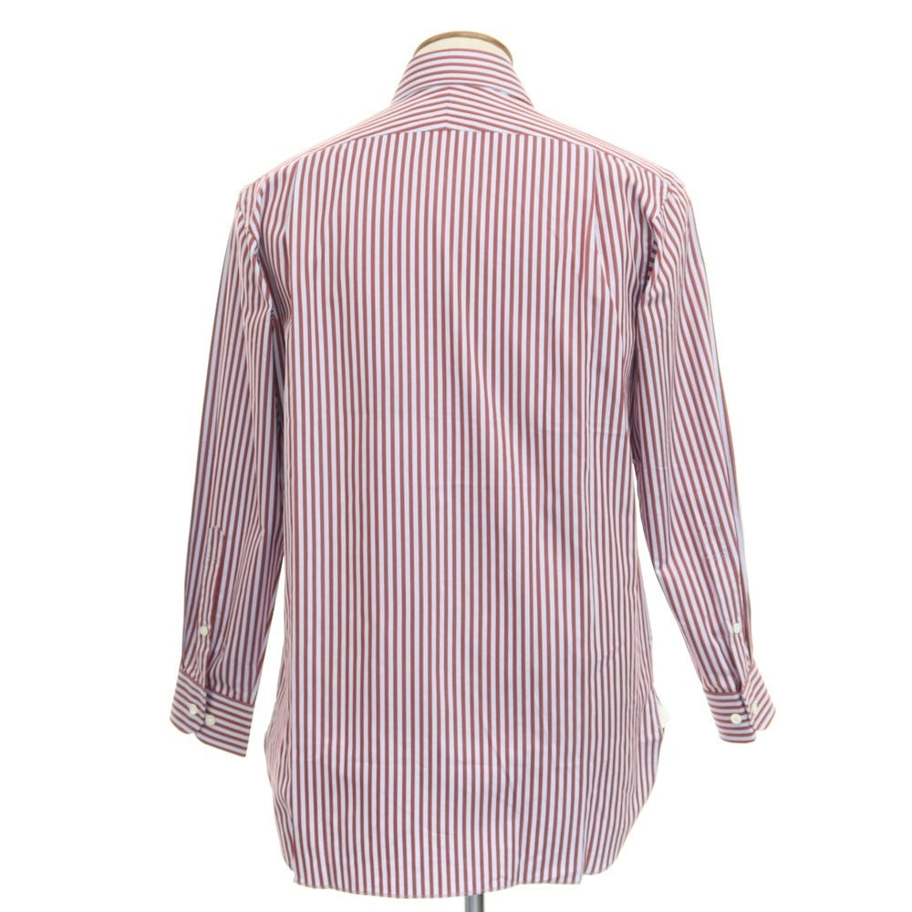 [Used] Aquascutum Cotton Striped Horizontal Collar Dress Shirt Red x Light Blue [Size M] [RED] [S/S/A/W] [Condition Rank A] [Men&