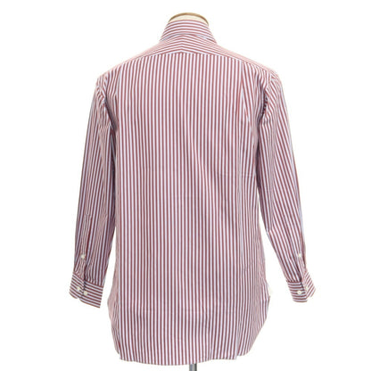 [Used] Aquascutum Cotton Striped Horizontal Collar Dress Shirt Red x Light Blue [Size M] [RED] [S/S/A/W] [Condition Rank A] [Men&