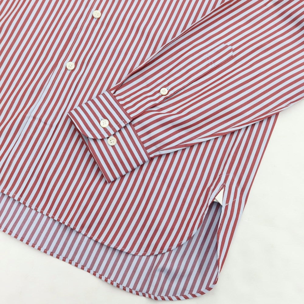[Used] Aquascutum Cotton Striped Horizontal Collar Dress Shirt Red x Light Blue [Size M] [RED] [S/S/A/W] [Condition Rank A] [Men&