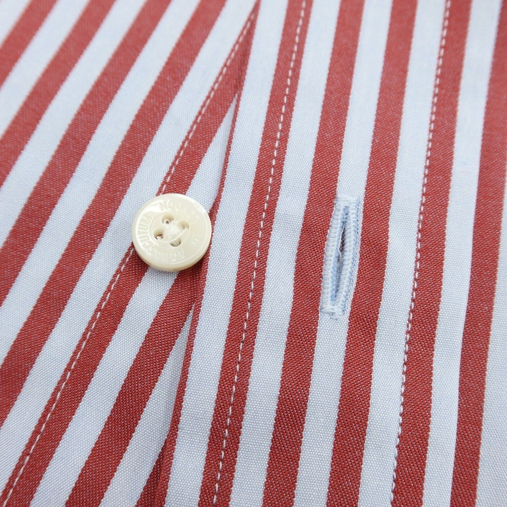 [Used] Aquascutum Cotton Striped Horizontal Collar Dress Shirt Red x Light Blue [Size M] [RED] [S/S/A/W] [Condition Rank A] [Men&