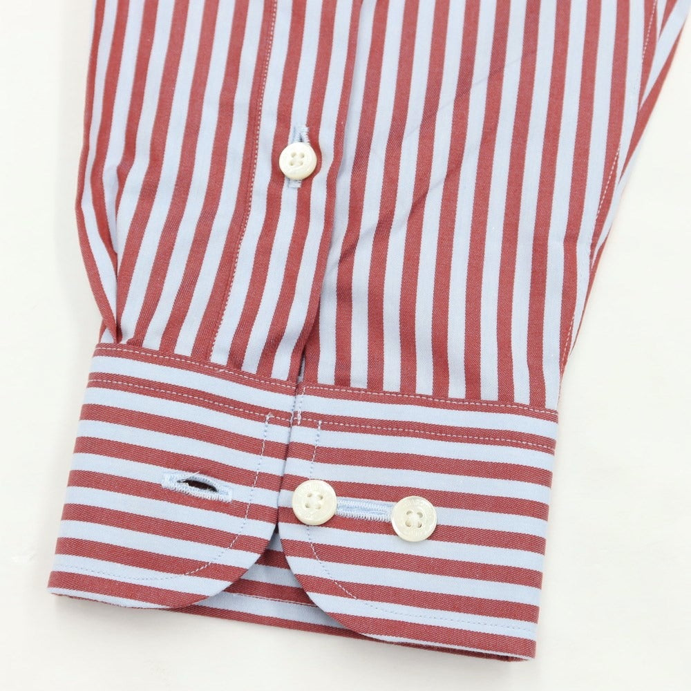 [Used] Aquascutum Cotton Striped Horizontal Collar Dress Shirt Red x Light Blue [Size M] [RED] [S/S/A/W] [Condition Rank A] [Men&