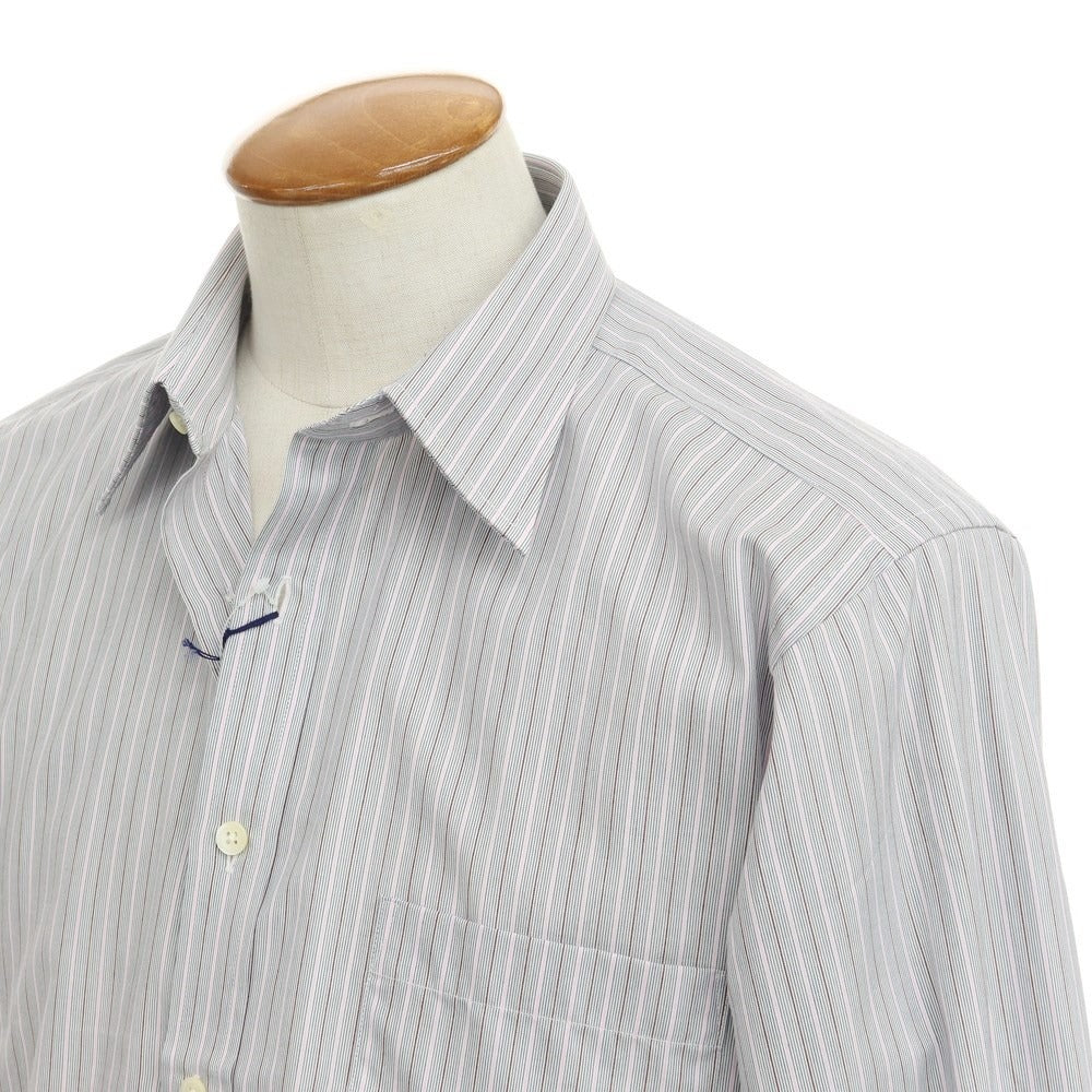 [Used] [Unused] Aquascutum Striped Dress Shirt Grayish Navy x Pink [Size 40-82] [GRY] [S/S/A/W] [Condition Rank S] [Men&