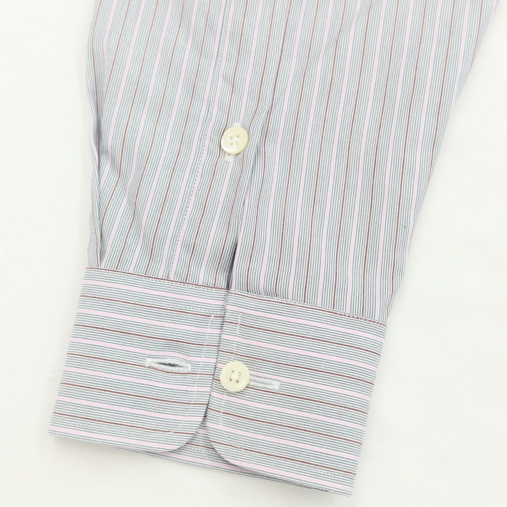 [Used] [Unused] Aquascutum Striped Dress Shirt Grayish Navy x Pink [Size 40-82] [GRY] [S/S/A/W] [Condition Rank S] [Men&
