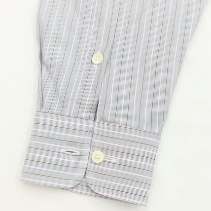 [Used] [Unused] Aquascutum Striped Dress Shirt Grayish Navy x Pink [Size 40-82] [GRY] [S/S/A/W] [Condition Rank S] [Men&