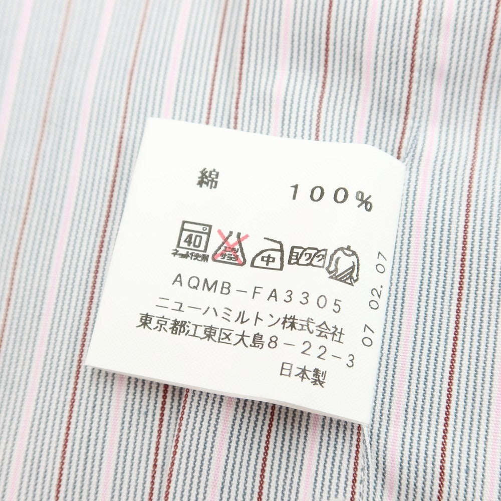 [Used] [Unused] Aquascutum Striped Dress Shirt Grayish Navy x Pink [Size 40-82] [GRY] [S/S/A/W] [Condition Rank S] [Men&