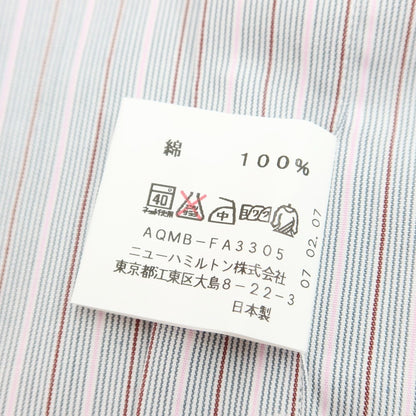 [Used] [Unused] Aquascutum Striped Dress Shirt Grayish Navy x Pink [Size 40-82] [GRY] [S/S/A/W] [Condition Rank S] [Men&