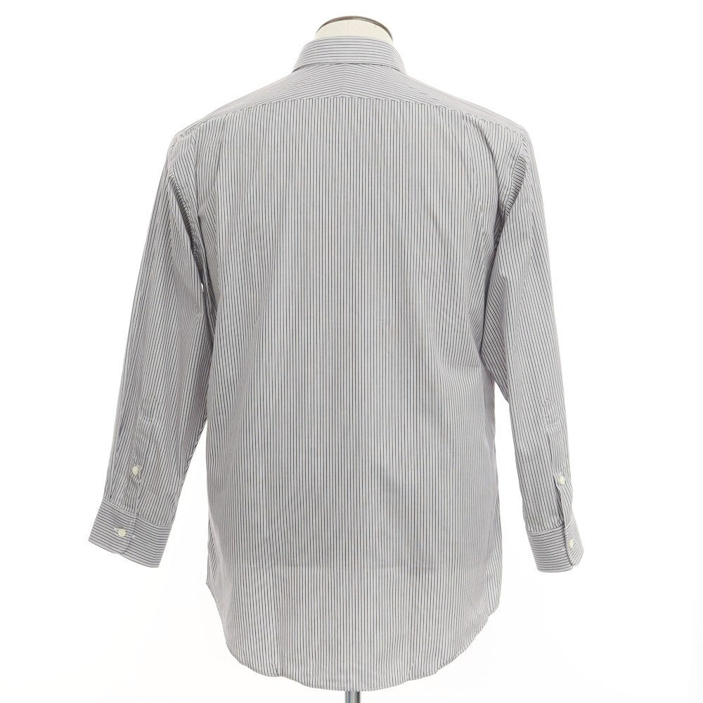 [Used] [Unused] Aquascutum Striped Dress Shirt Navy x Dark Brown [Size 41-82] [NVY] [S/S/A/W] [Condition Rank S] [Men&