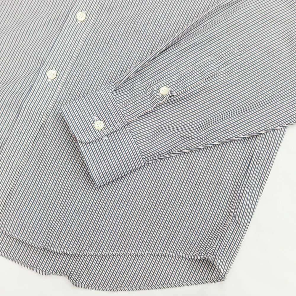 [Used] [Unused] Aquascutum Striped Dress Shirt Navy x Dark Brown [Size 41-82] [NVY] [S/S/A/W] [Condition Rank S] [Men&
