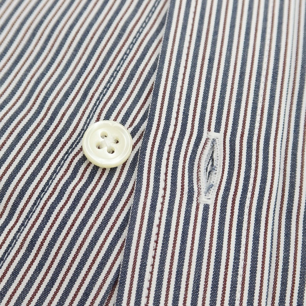 [Used] [Unused] Aquascutum Striped Dress Shirt Navy x Dark Brown [Size 41-82] [NVY] [S/S/A/W] [Condition Rank S] [Men&