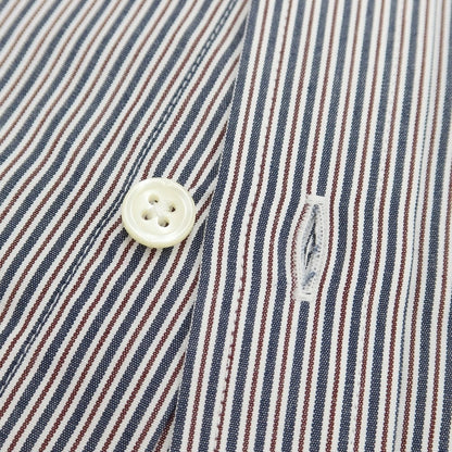 [Used] [Unused] Aquascutum Striped Dress Shirt Navy x Dark Brown [Size 41-82] [NVY] [S/S/A/W] [Condition Rank S] [Men&