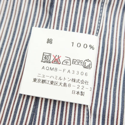 [Used] [Unused] Aquascutum Striped Dress Shirt Navy x Dark Brown [Size 41-82] [NVY] [S/S/A/W] [Condition Rank S] [Men&