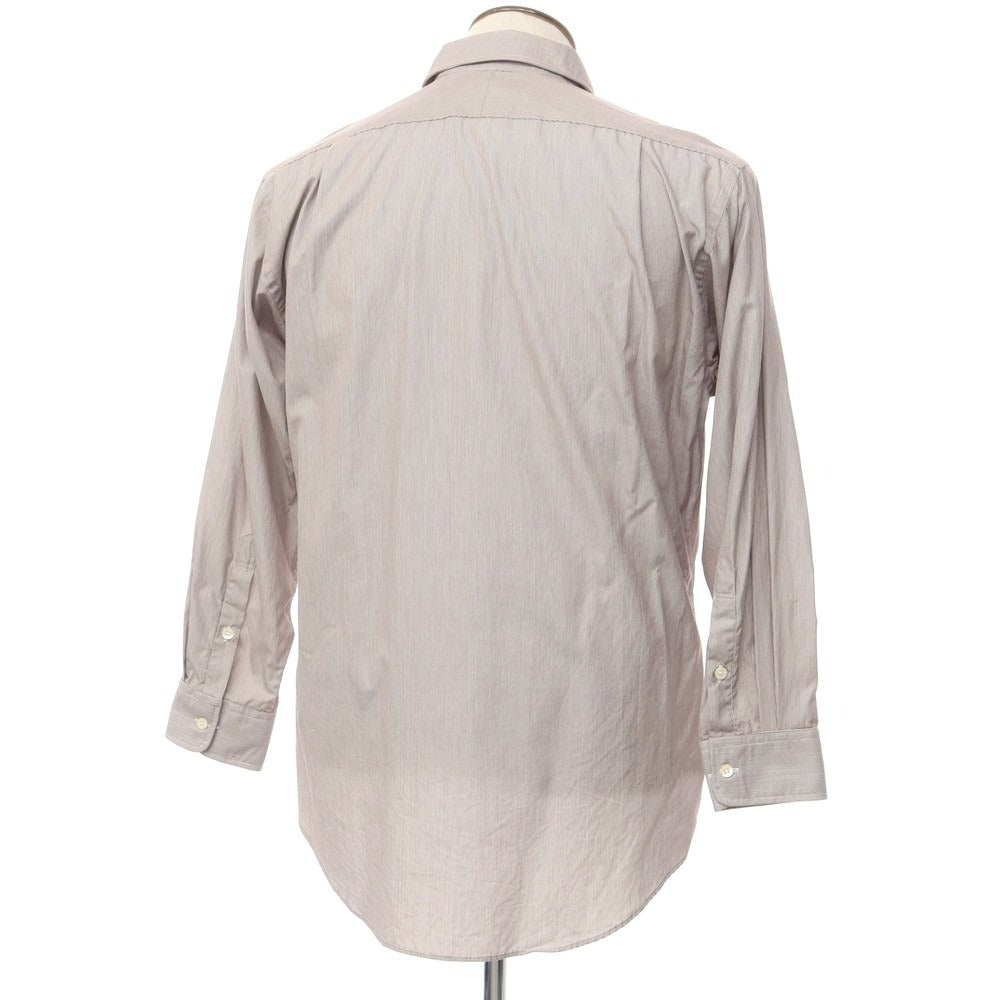[Used] Aquascutum Cotton Regular Collar Dress Shirt Dark Brown x White [Size 41-82] [BRW] [S/S/A/W] [Condition Rank A] [Men&