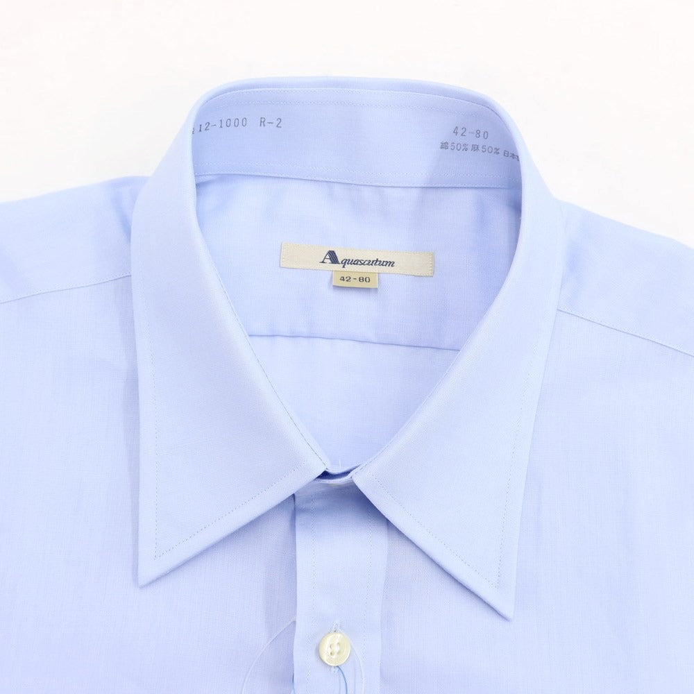 [Used] [Unused] Aquascutum Cotton Linen Dress Shirt Light Blue [Size 42-80] [BLU] [S/S] [Condition Rank S] [Men&