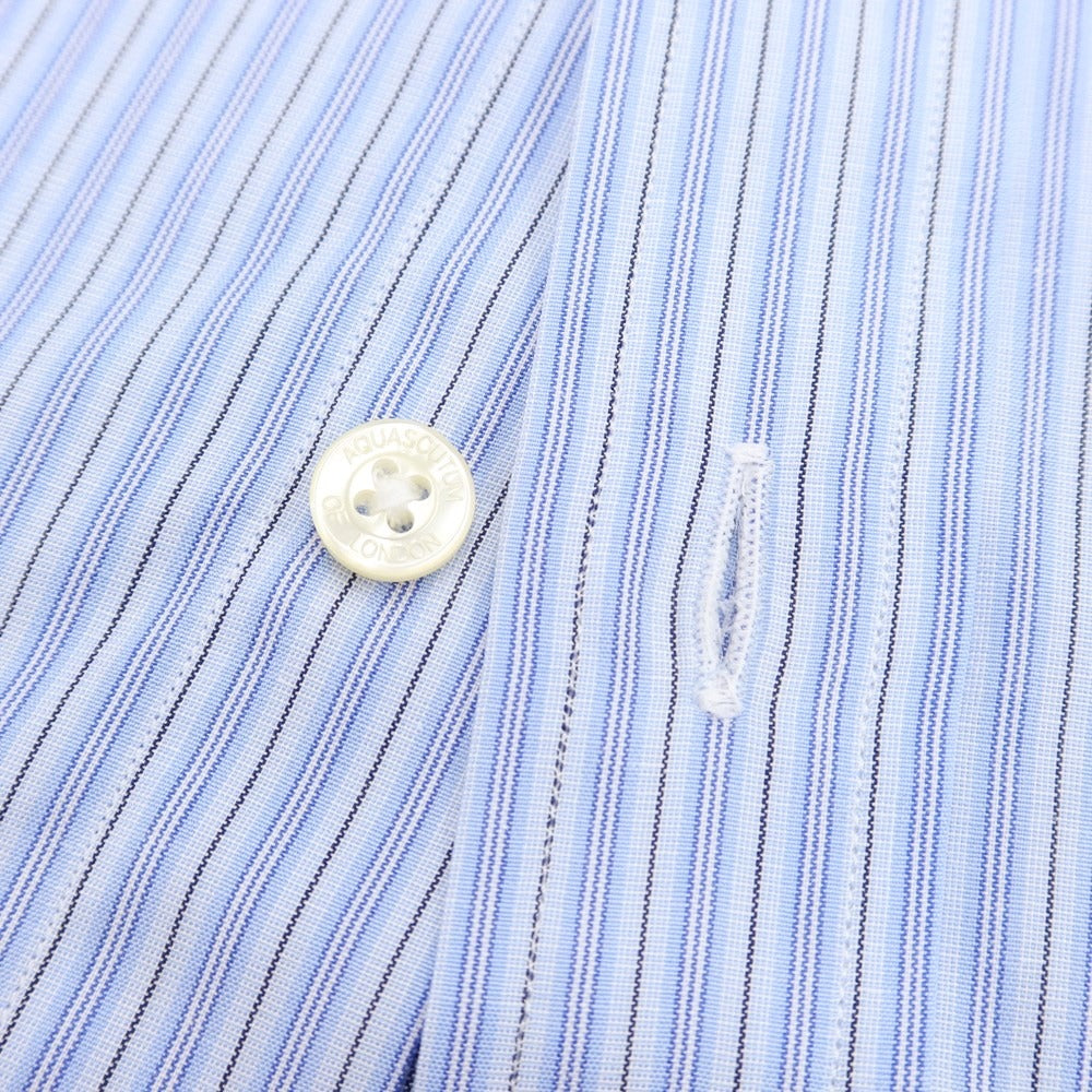 [Used] [Unused] Aquascutum Striped Dress Shirt Light Blue x Black [Size 42-80] [BLU] [S/S/A/W] [Condition Rank S] [Men&