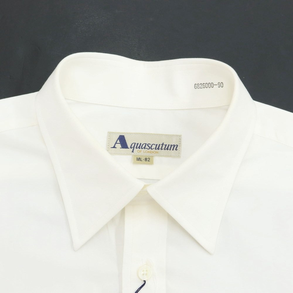 [Used] Aquascutum Broad Cotton Dress Shirt White [Size M-82 (40)] [WHT] [S/S/A/W] [Condition Rank C] [Men&