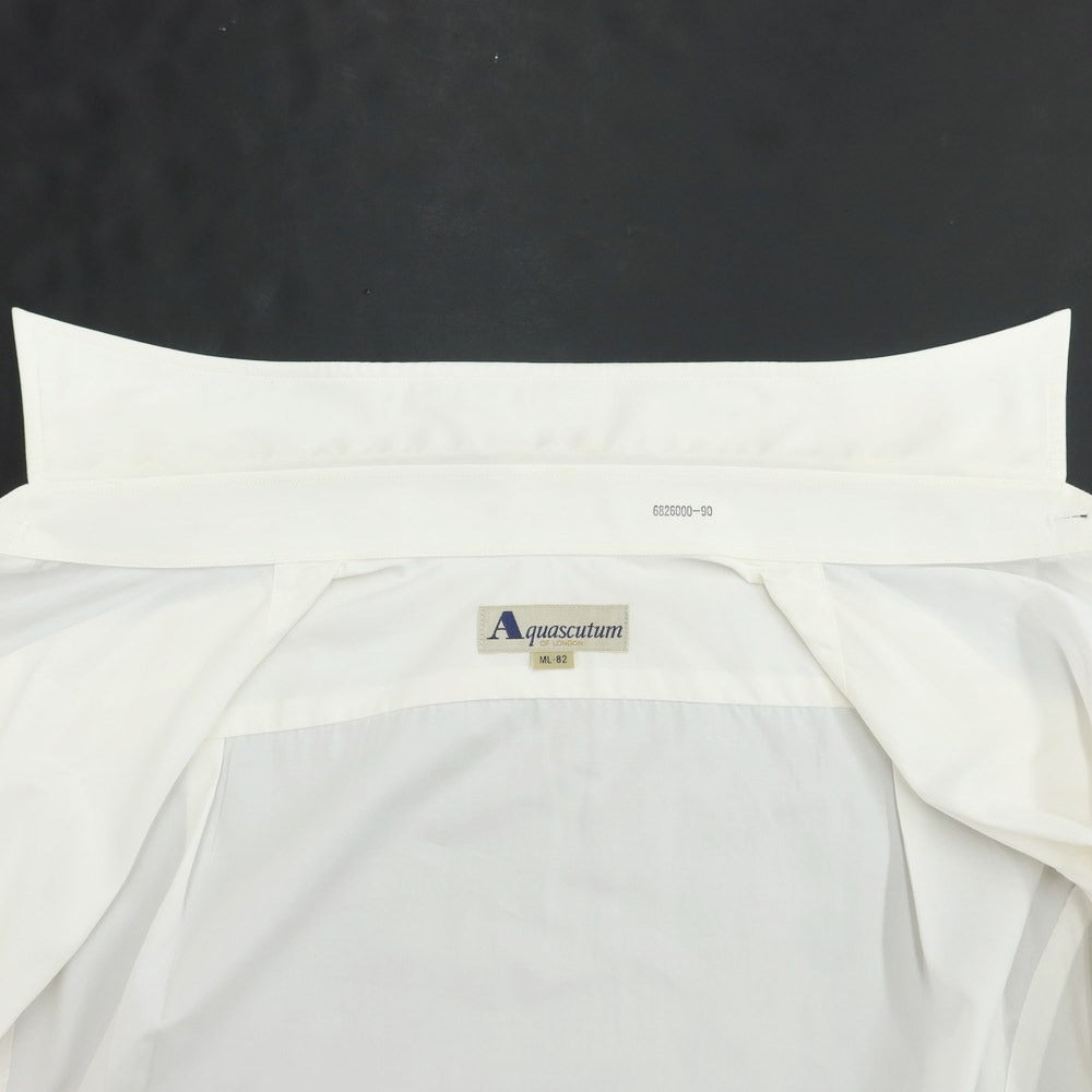 [Used] Aquascutum Broad Cotton Dress Shirt White [Size M-82 (40)] [WHT] [S/S/A/W] [Condition Rank C] [Men&