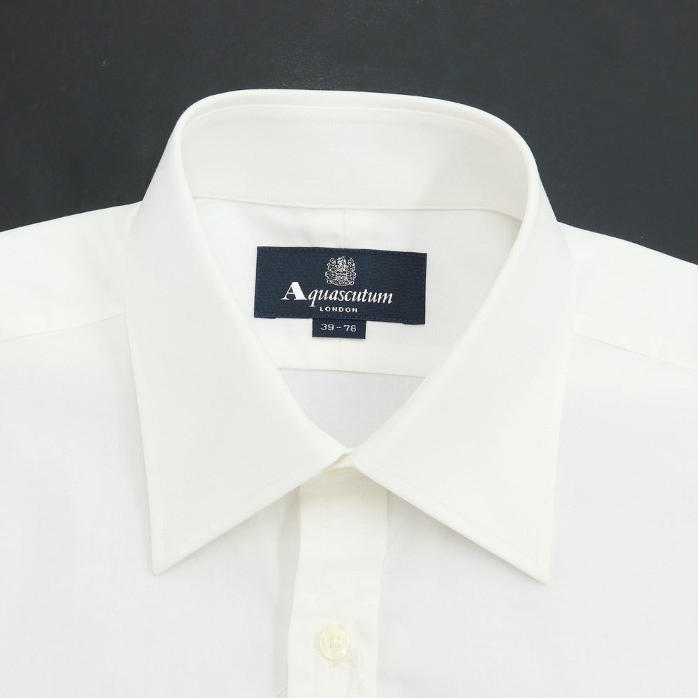 [Used] [Unused] Aquascutum Broad Cotton Dress Shirt White [Size 39-78] [WHT] [S/S/A/W] [Condition Rank S] [Men&