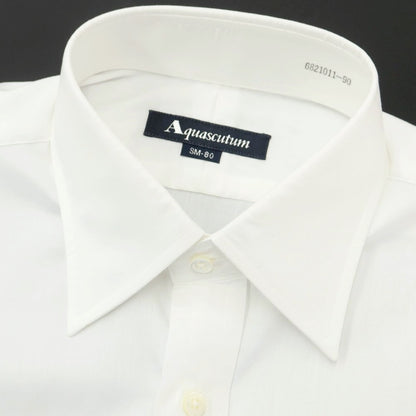 [Used] Aquascutum Broad Cotton Dress Shirt White [Size SM-80] [WHT] [S/S/A/W] [Condition Rank B] ​​[Men&