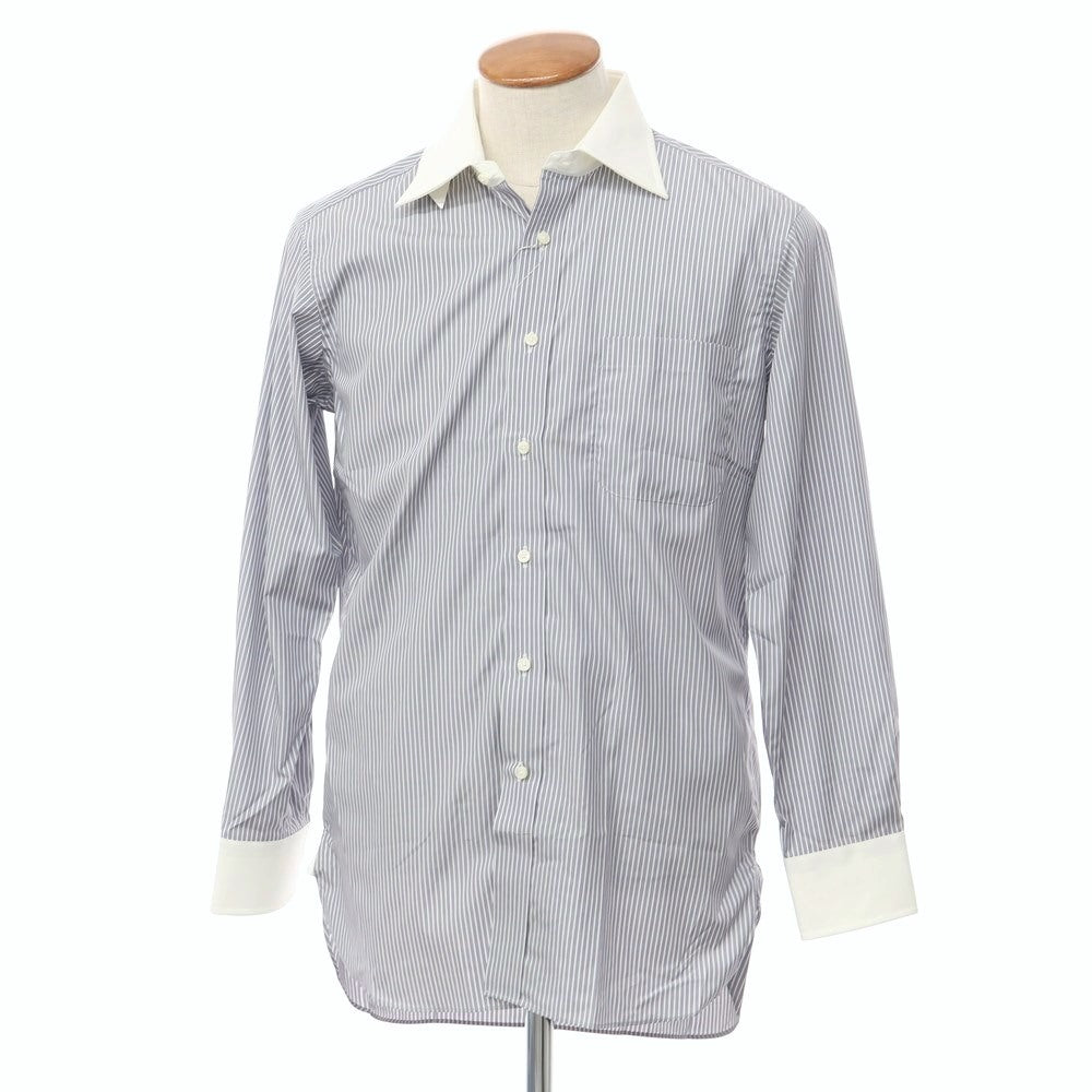 [Used] Aquascutum Striped Cleric Shirt Gray x White [Size 39-82] [GRY] [S/S/A/W] [Condition Rank B] ​​[Men&