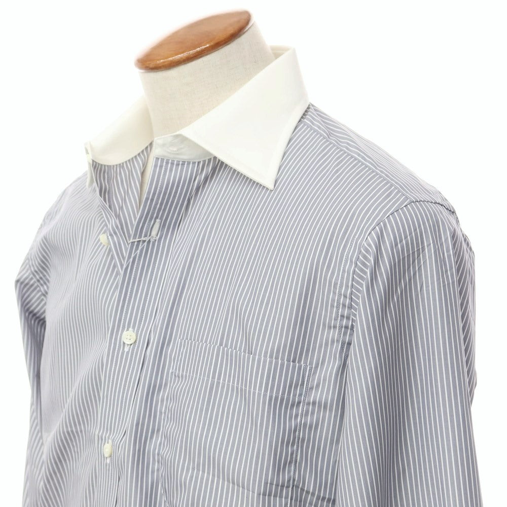 [Used] Aquascutum Striped Cleric Shirt Gray x White [Size 39-82] [GRY] [S/S/A/W] [Condition Rank B] ​​[Men&