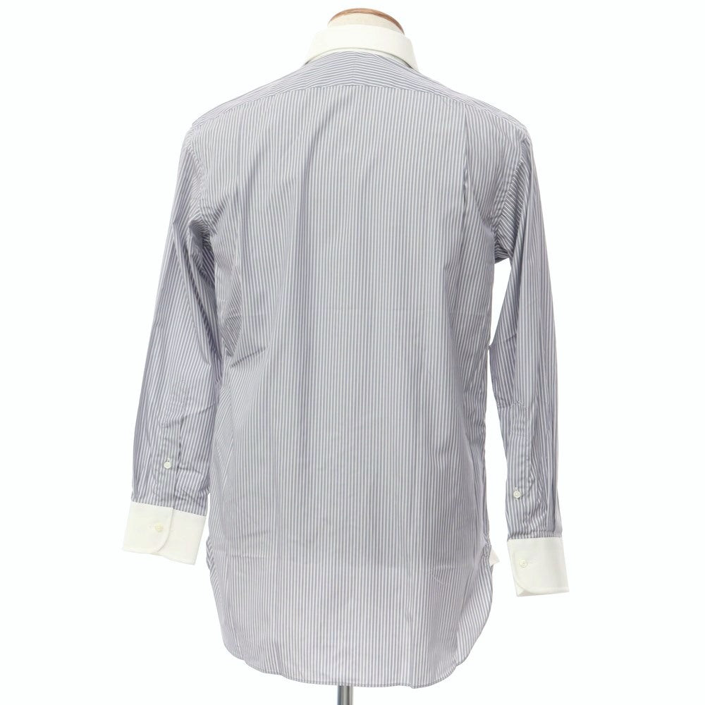 [Used] Aquascutum Striped Cleric Shirt Gray x White [Size 39-82] [GRY] [S/S/A/W] [Condition Rank B] ​​[Men&