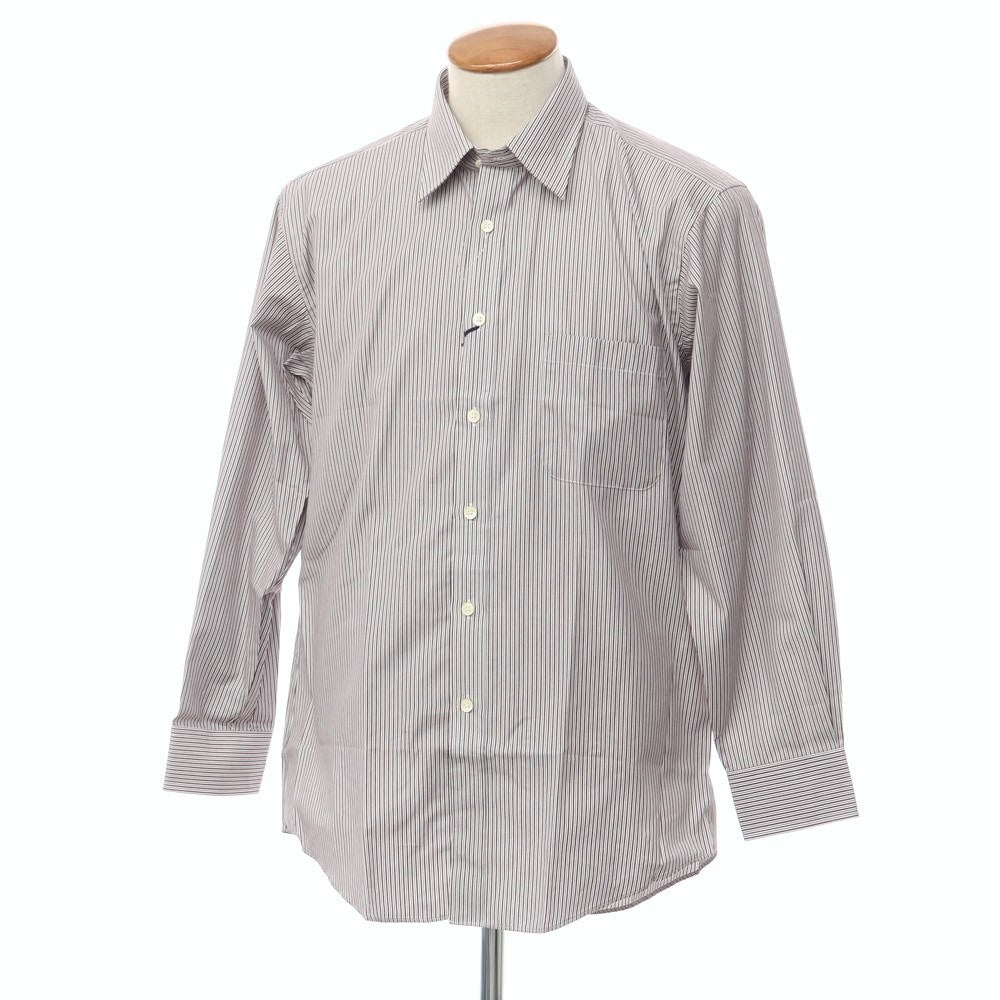 [Used] [Unused] Aquascutum Striped Dress Shirt Brown x White [Size 40-82] [BRW] [S/S/A/W] [Condition Rank S] [Men&