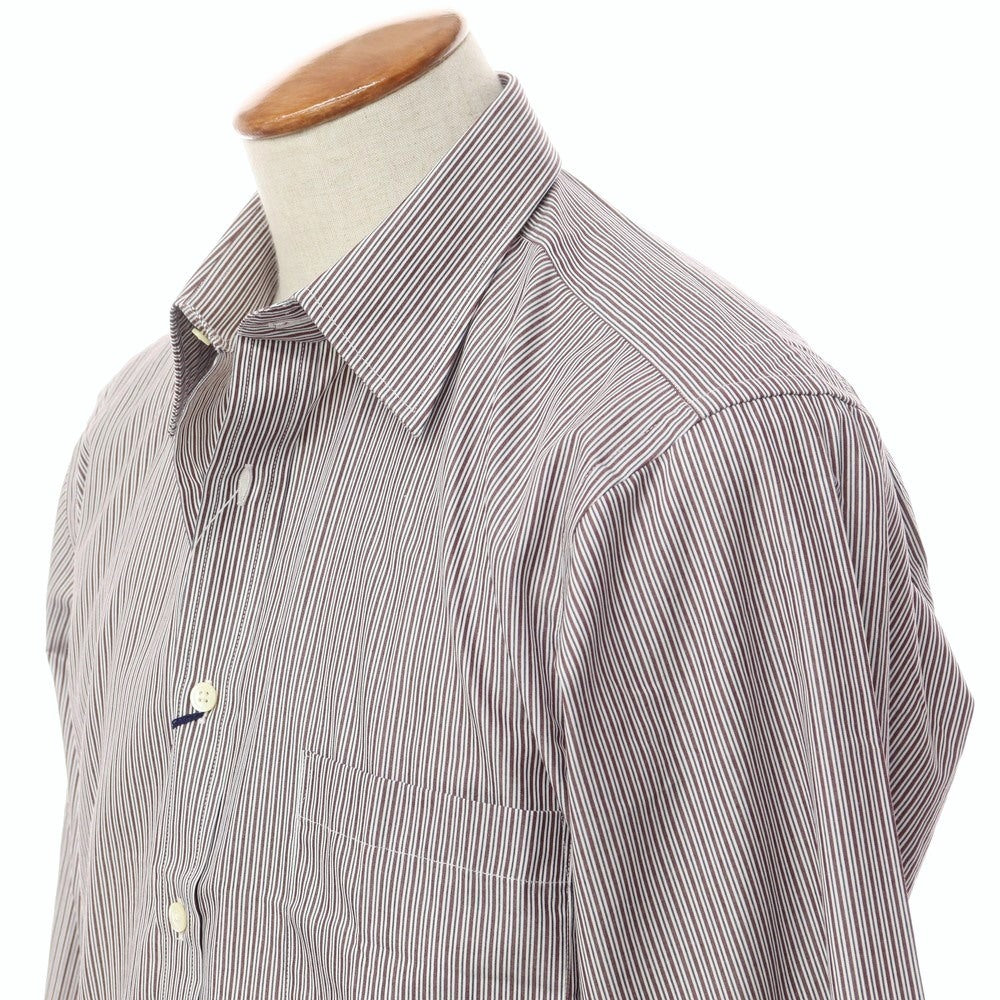[Used] [Unused] Aquascutum Striped Dress Shirt Brown x White [Size 40-82] [BRW] [S/S/A/W] [Condition Rank S] [Men&