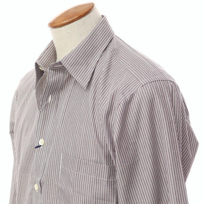 [Used] [Unused] Aquascutum Striped Dress Shirt Brown x White [Size 40-82] [BRW] [S/S/A/W] [Condition Rank S] [Men&