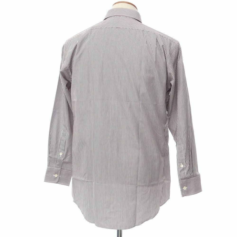 [Used] [Unused] Aquascutum Striped Dress Shirt Brown x White [Size 40-82] [BRW] [S/S/A/W] [Condition Rank S] [Men&