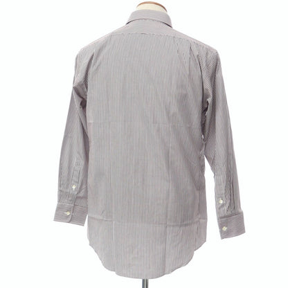 [Used] [Unused] Aquascutum Striped Dress Shirt Brown x White [Size 40-82] [BRW] [S/S/A/W] [Condition Rank S] [Men&