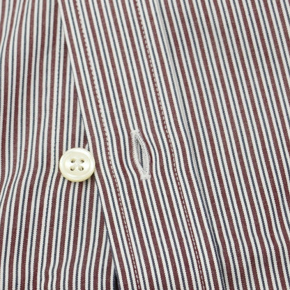 [Used] [Unused] Aquascutum Striped Dress Shirt Brown x White [Size 40-82] [BRW] [S/S/A/W] [Condition Rank S] [Men&
