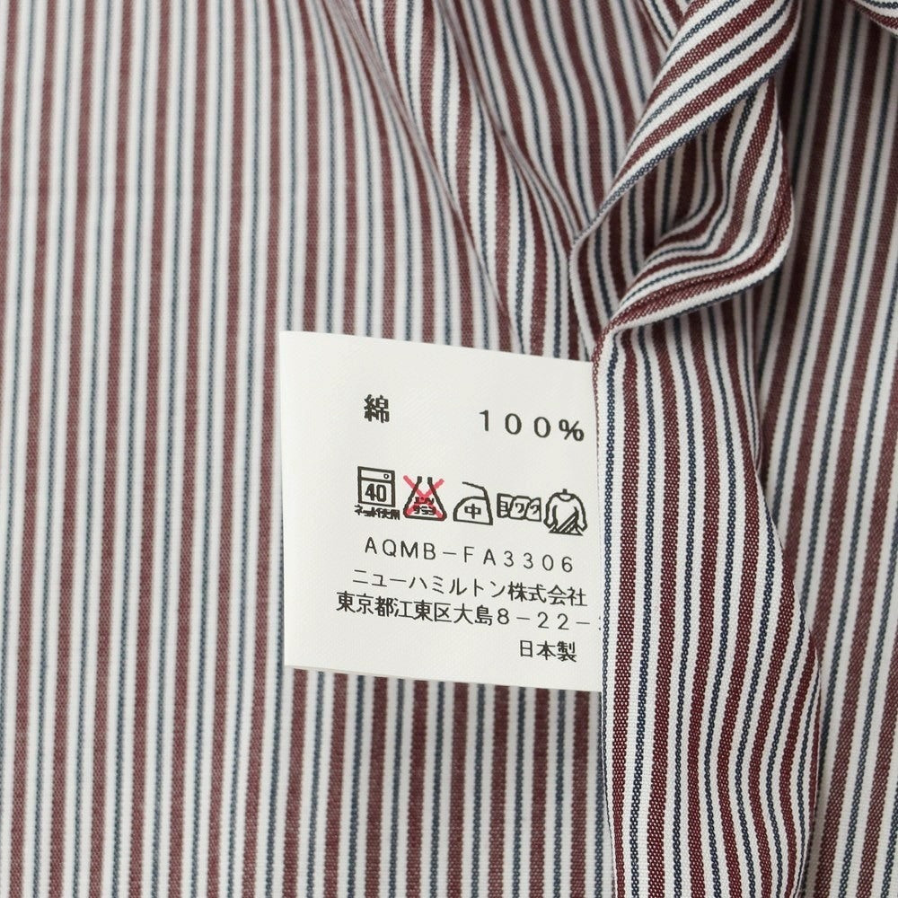[Used] [Unused] Aquascutum Striped Dress Shirt Brown x White [Size 40-82] [BRW] [S/S/A/W] [Condition Rank S] [Men&