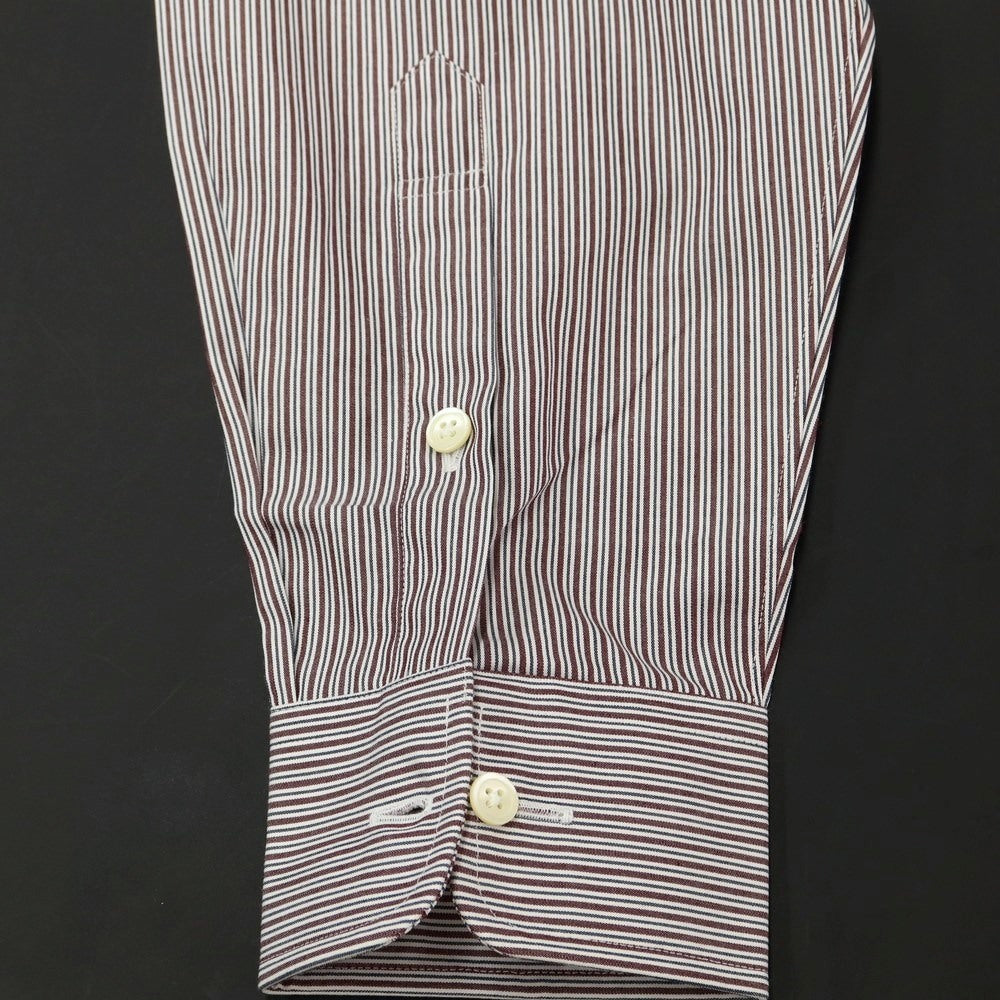 [Used] [Unused] Aquascutum Striped Dress Shirt Brown x White [Size 40-82] [BRW] [S/S/A/W] [Condition Rank S] [Men&
