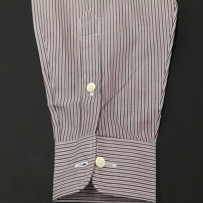 [Used] [Unused] Aquascutum Striped Dress Shirt Brown x White [Size 40-82] [BRW] [S/S/A/W] [Condition Rank S] [Men&