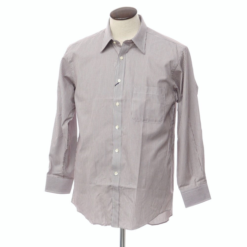 [Used] [Unused] Aquascutum Striped Dress Shirt Brown x White [Size 41-82] [BRW] [S/S/A/W] [Condition Rank S] [Men&