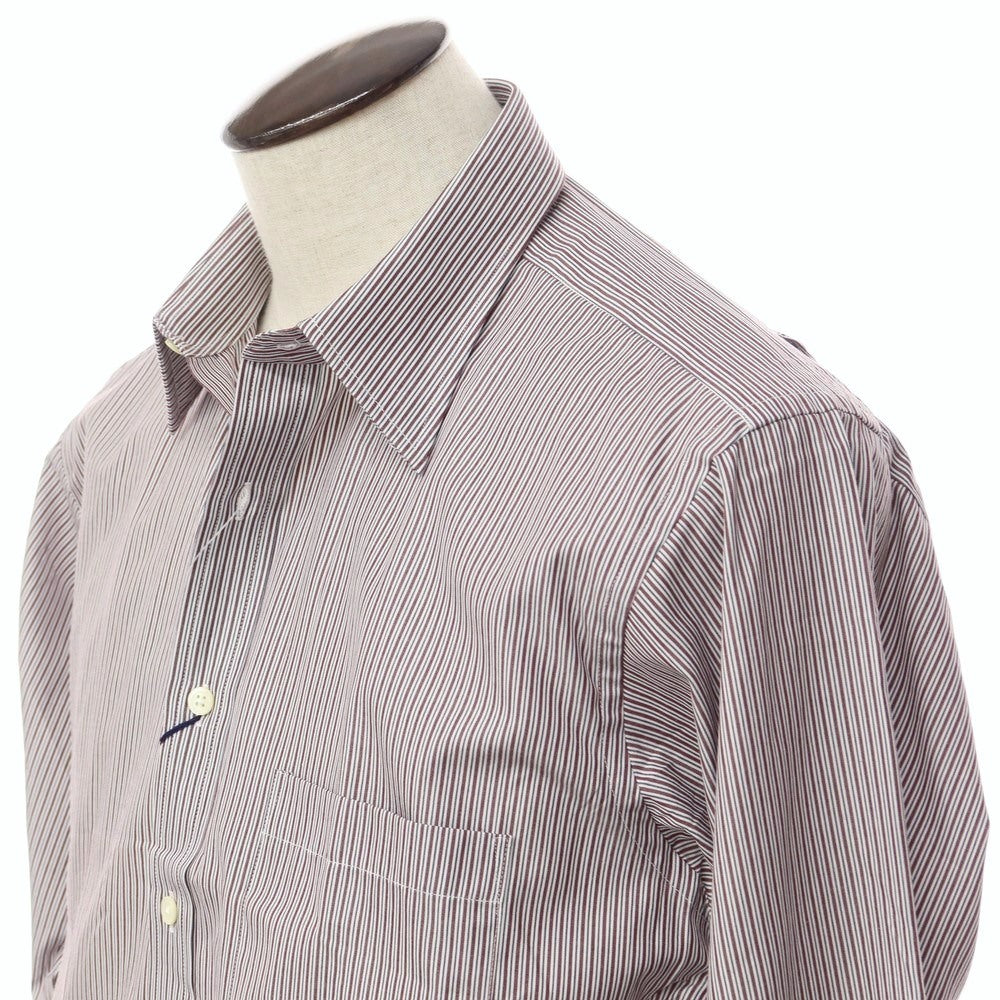 [Used] [Unused] Aquascutum Striped Dress Shirt Brown x White [Size 41-82] [BRW] [S/S/A/W] [Condition Rank S] [Men&