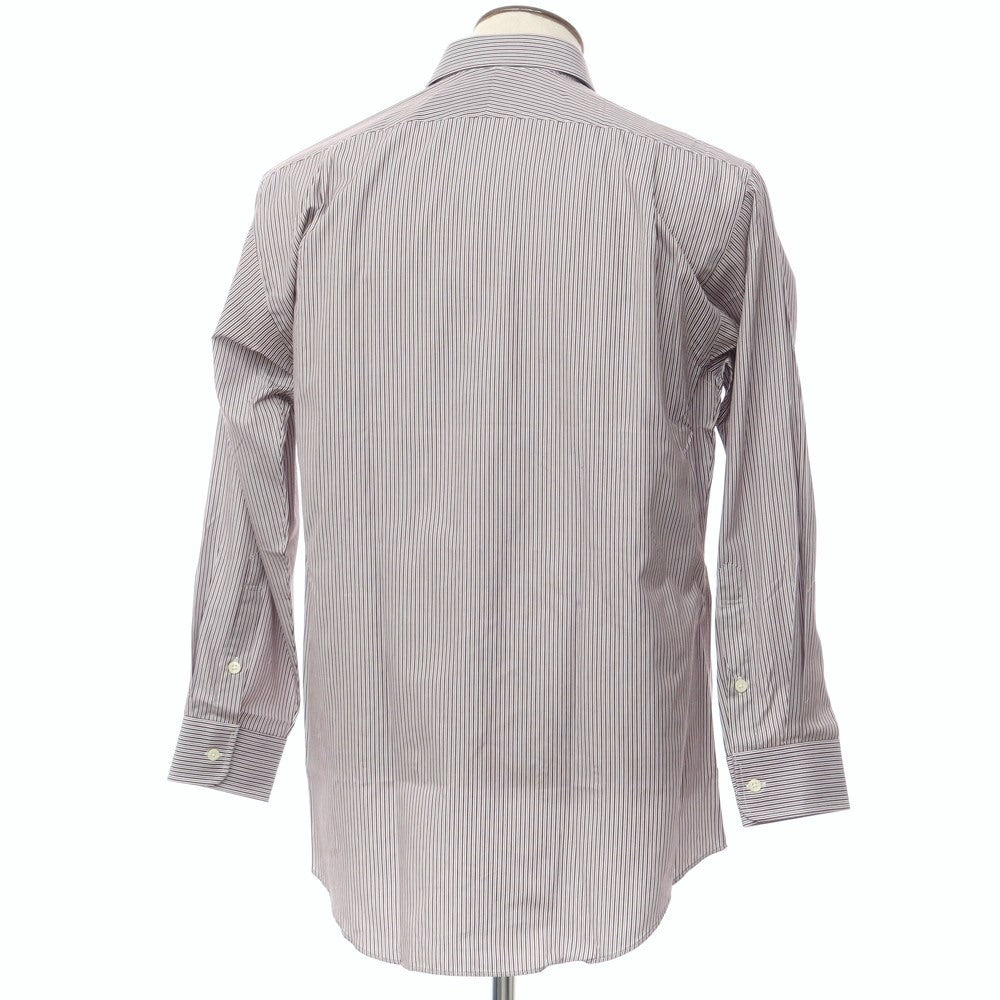 [Used] [Unused] Aquascutum Striped Dress Shirt Brown x White [Size 41-82] [BRW] [S/S/A/W] [Condition Rank S] [Men&