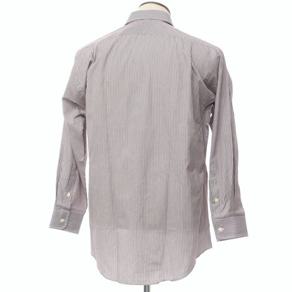 [Used] [Unused] Aquascutum Striped Dress Shirt Brown x White [Size 41-82] [BRW] [S/S/A/W] [Condition Rank S] [Men&