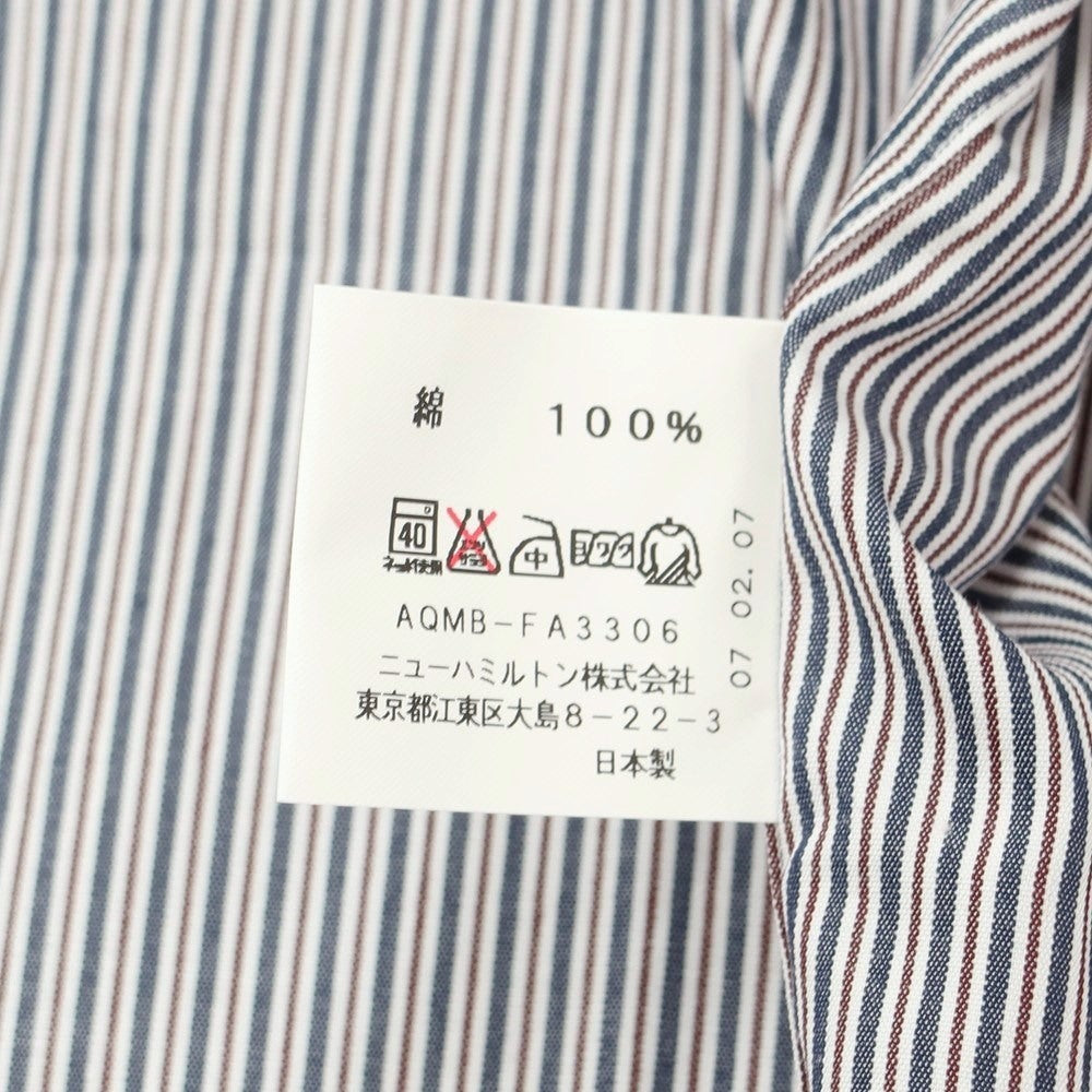 [Used] [Unused] Aquascutum Striped Dress Shirt Navy x White [Size 41-80] [NVY] [S/S/A/W] [Condition Rank S] [Men&