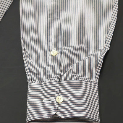 [Used] [Unused] Aquascutum Striped Dress Shirt Navy x White [Size 41-80] [NVY] [S/S/A/W] [Condition Rank S] [Men&