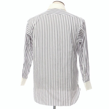 [Used] Aquascutum Striped Cleric Shirt White x Purple [Size ML-80] [PUP] [S/S/A/W] [Condition Rank C] [Men&