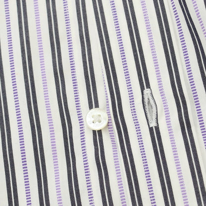 [Used] Aquascutum Striped Cleric Shirt White x Purple [Size ML-80] [PUP] [S/S/A/W] [Condition Rank C] [Men&