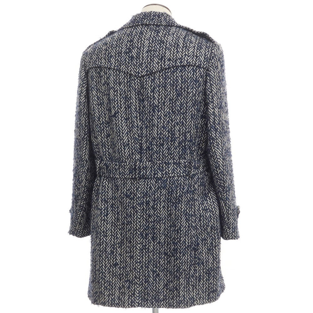 [Used] Ernesto GFB Alpaca Mohair Wool Double Breasted Coat Navy x White [Size 54] [NVY] [A/W] [Condition Rank C] [Men&