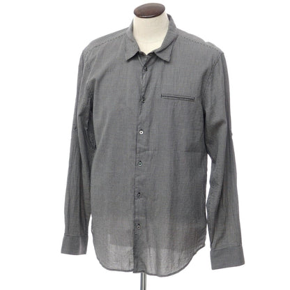 [Used] John Varvatos Cotton Check Casual Shirt Navy x Light Brown [Size XXL] [GRY] [S/S/A/W] [Condition Rank B] ​​[Men&