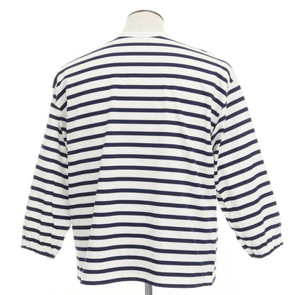 [Used] Three Dots Striped 3/4 Length T-Shirt White x Navy [Size L] [WHT] [S/S] [Condition Rank B] ​​[Men&